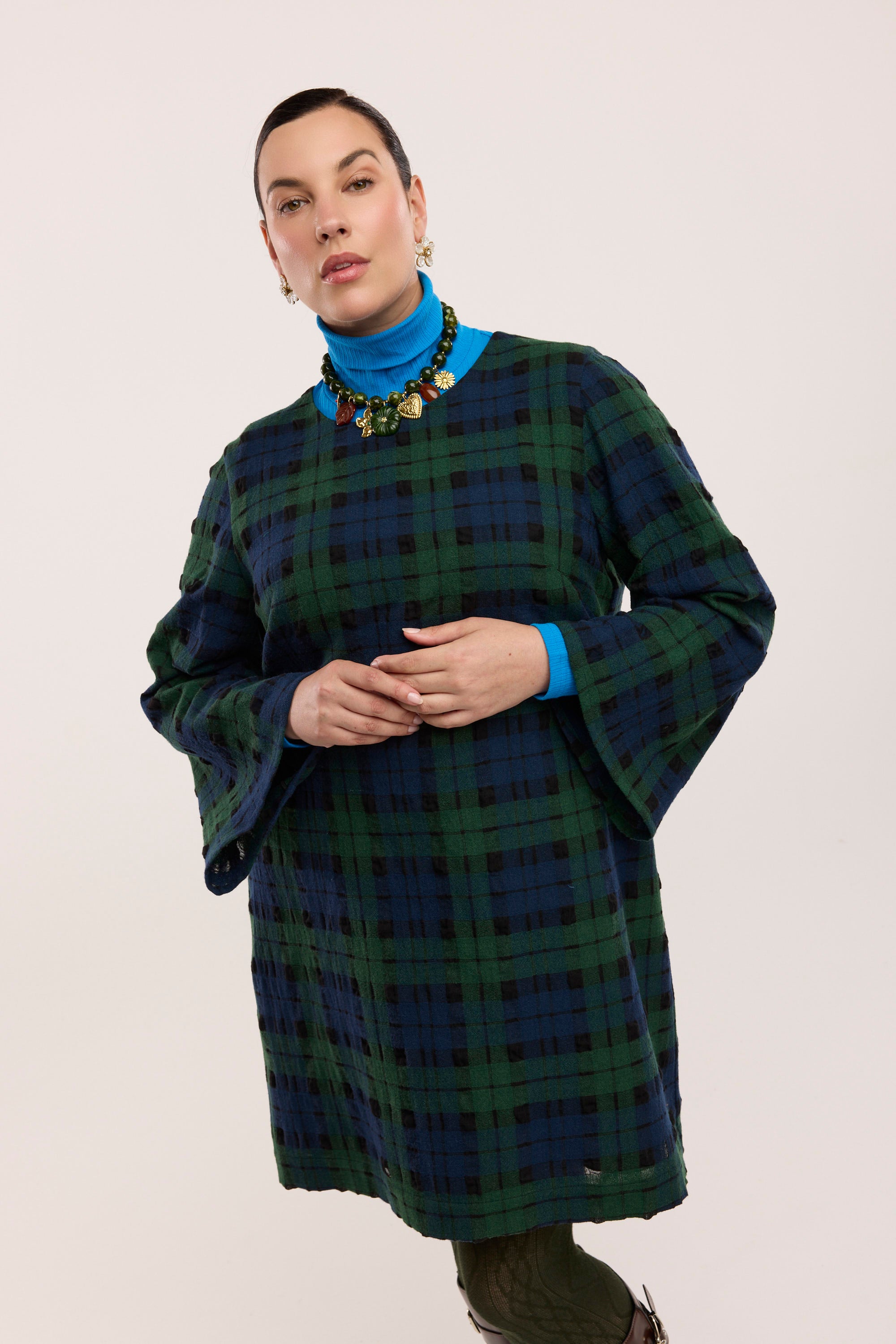Kin Wool Shift Dress 14 / Wild Thistle Check Kin Wool Shift Dress 14 / Wild Thistle Check