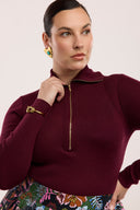 Merino Traveller Zip Roll Neck