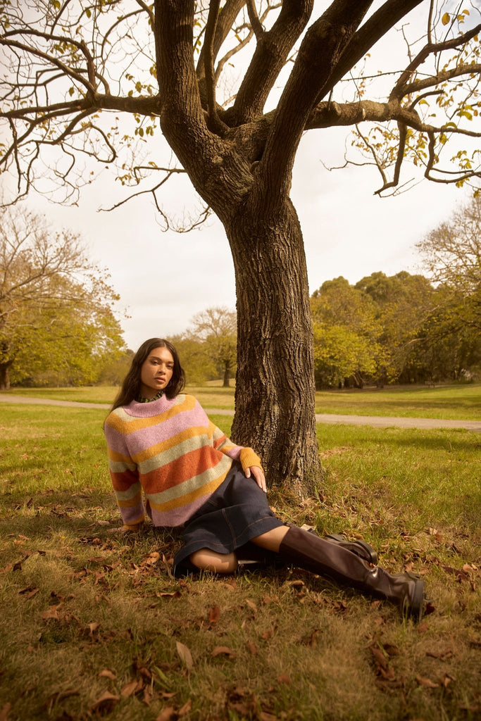 Aurora Mohair Stripe Jumper - Obus Online