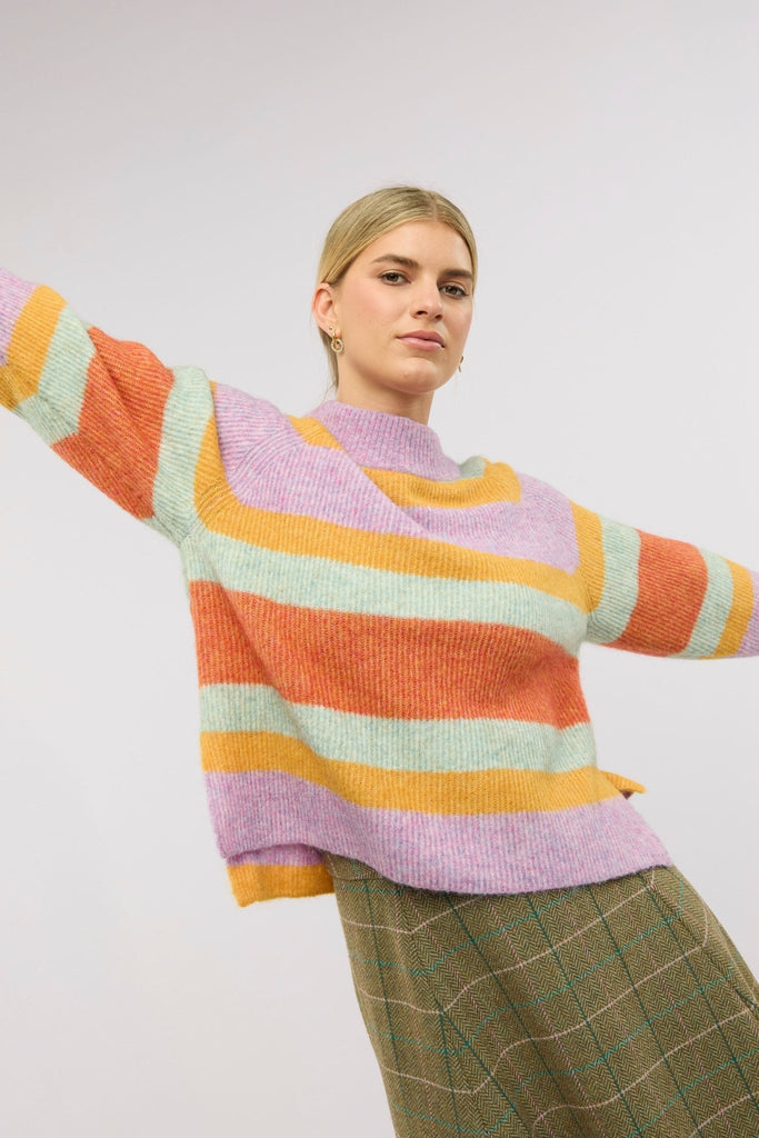 Aurora Mohair Stripe Jumper - Obus Online