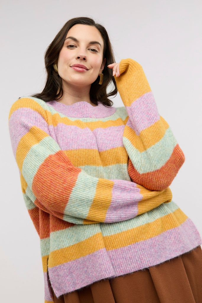 Aurora Mohair Stripe Jumper - Obus Online