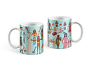 Mug featuring illustrations of different women by artist Kaylene Whiskey
