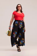 Midnight Posy Palazzo Pant