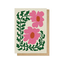 Fun Fern And Pink Poppy Greetings Card - Obus Online