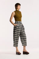 Laneway Check Barrel Leg Pant - Obus Online