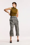Laneway Check Barrel Leg Pant - Obus Online