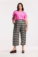 Laneway Check Barrel Leg Pant - Obus Online