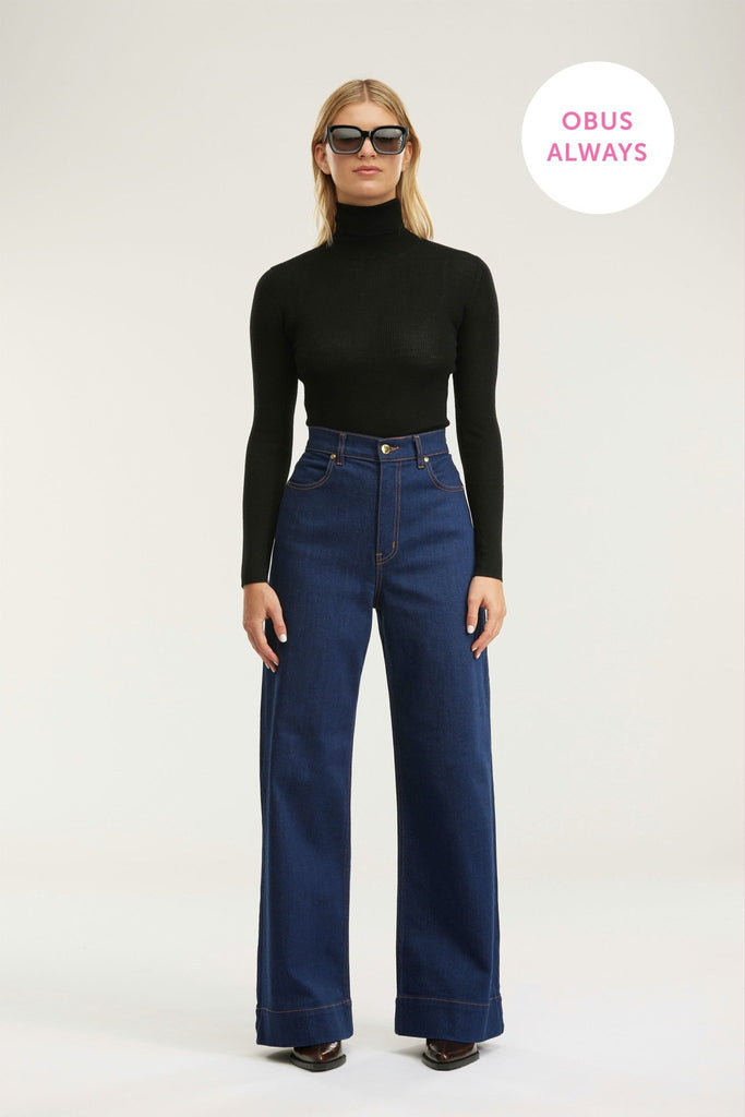 Merino Traveller Rib Roll Neck - Obus Online