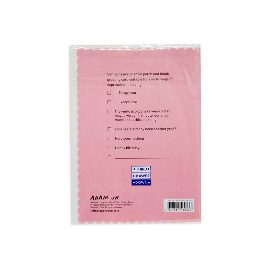 Nothing Matters Chenille Patch Gift Card x Adam JK - Obus Online