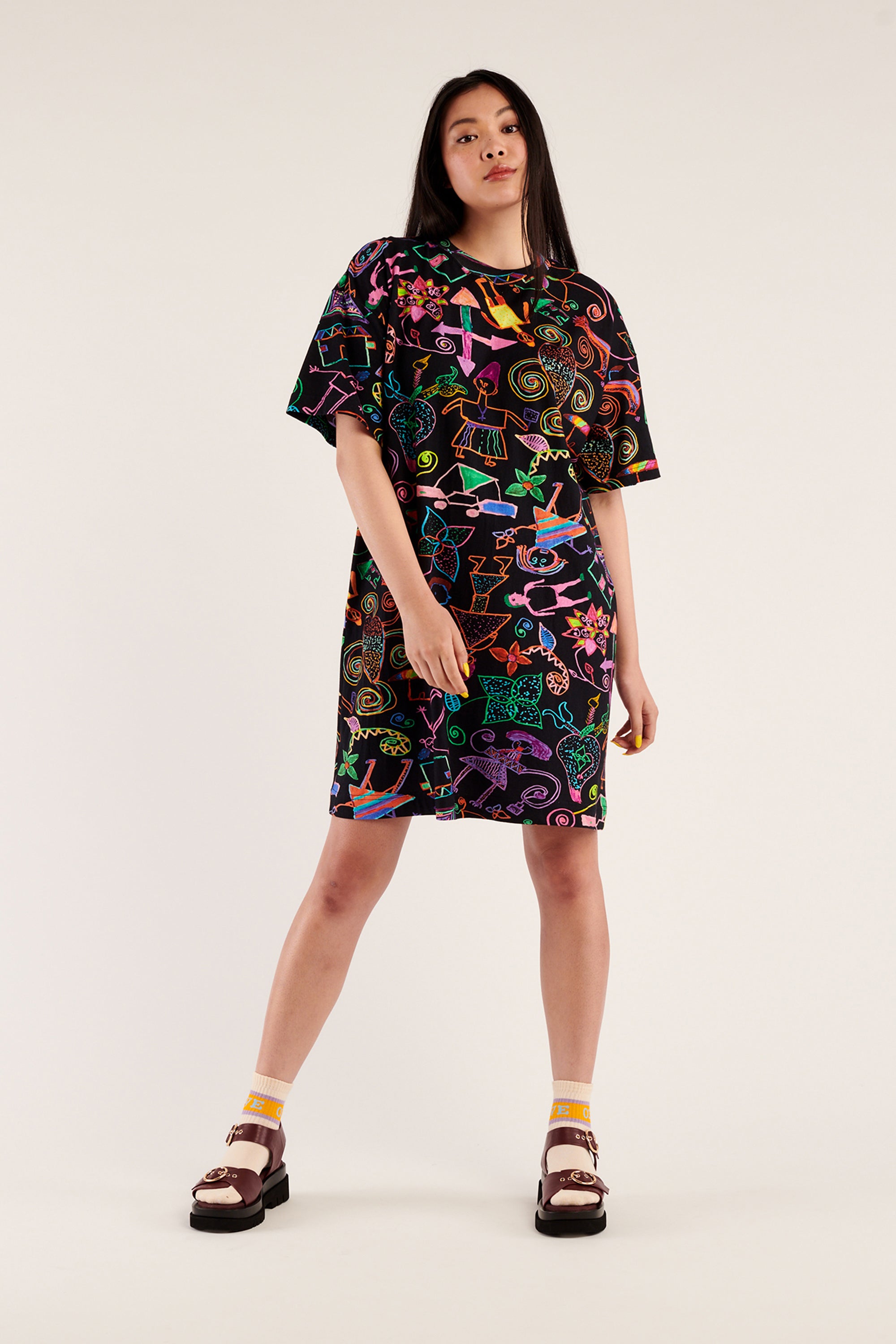 Floral tee clearance dress