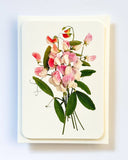 Pink Sweet Peas Greeting Card - Obus Online