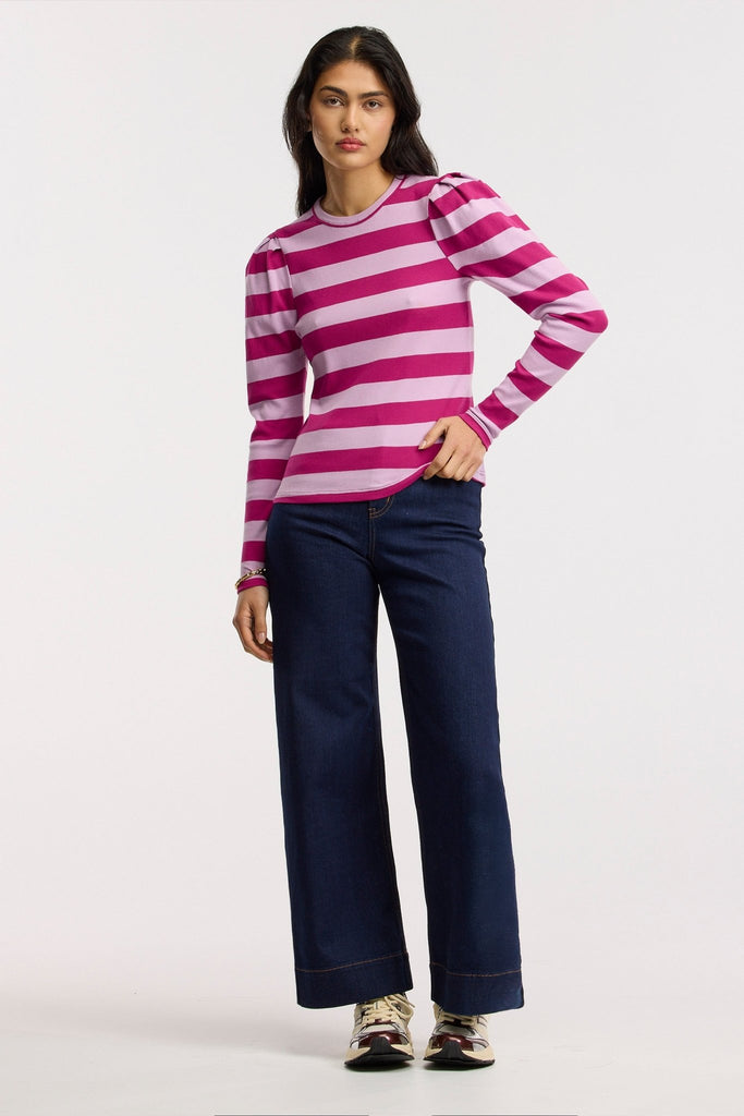 Traveller Rib Puff Sleeve Top - Obus Online