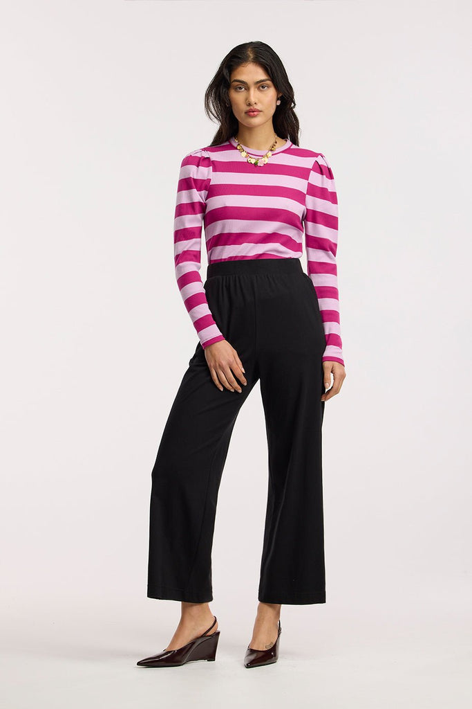 Traveller Rib Puff Sleeve Top - Obus Online