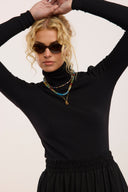 Traveller Rib Roll Neck Top - Obus Online
