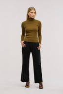 Traveller Rib Roll Neck Top - Obus Online