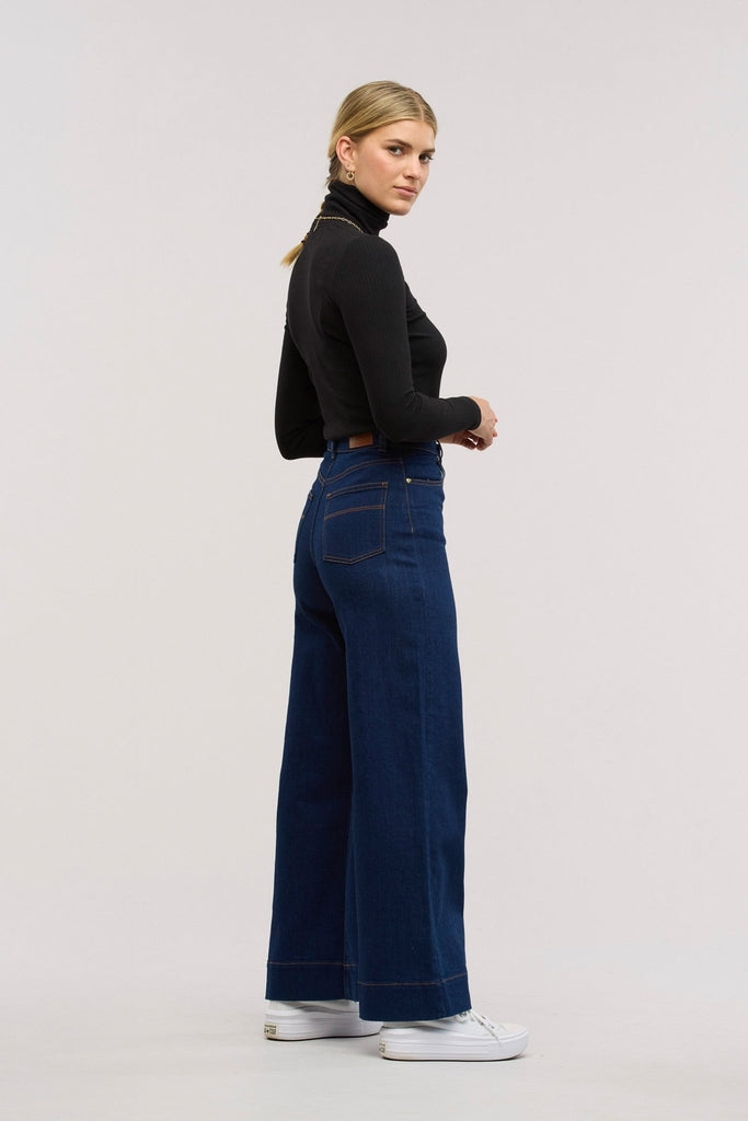 Traveller Rib Roll Neck Top - Obus Online