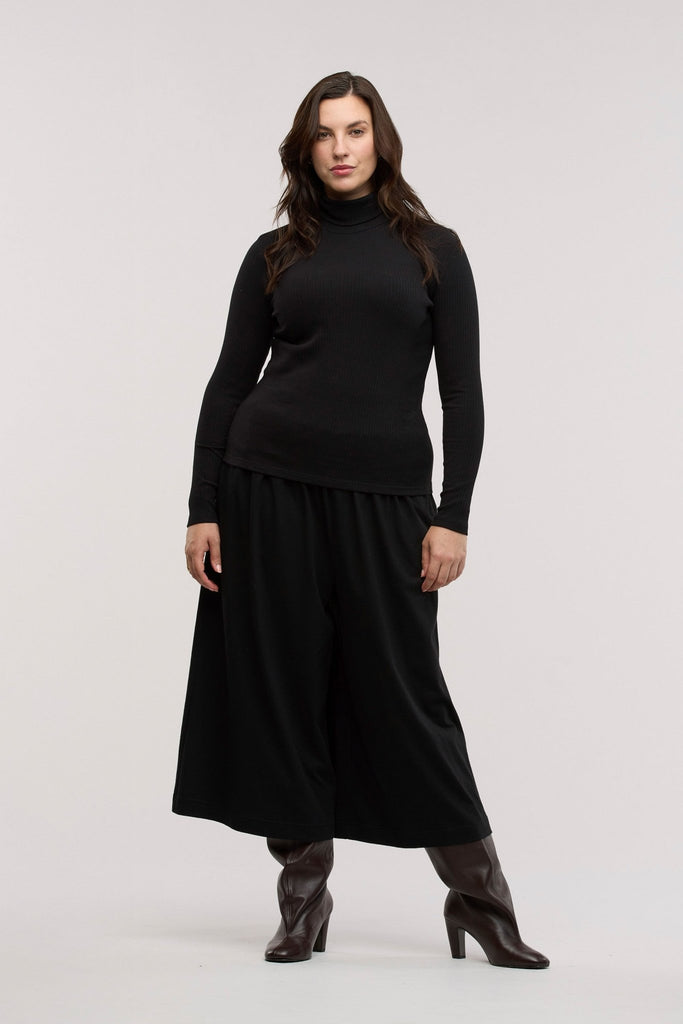 Traveller Rib Roll Neck Top - Obus Online