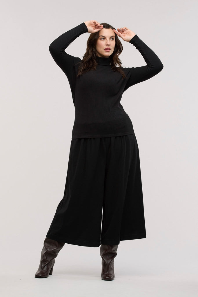 Traveller Rib Roll Neck Top - Obus Online