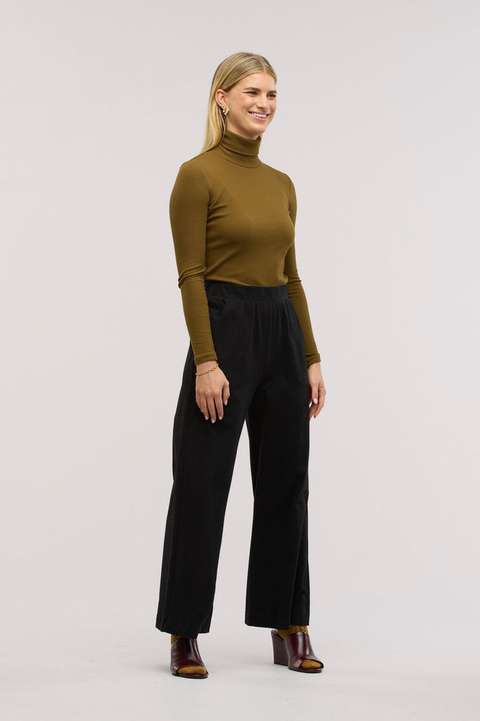 Traveller Rib Roll Neck Top - Obus Online
