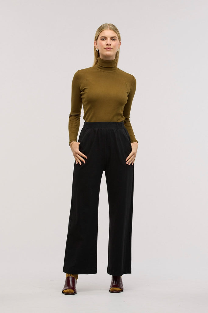 Traveller Rib Roll Neck Top - Obus Online