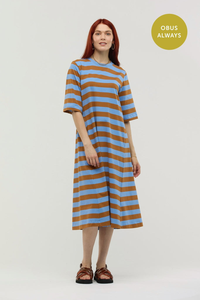 Traveller Stripe Midi Dress - Obus Online