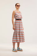Traveller Stripe Tier Dress - Obus Online