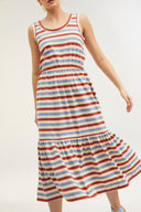Traveller Stripe Tier Dress - Obus Online